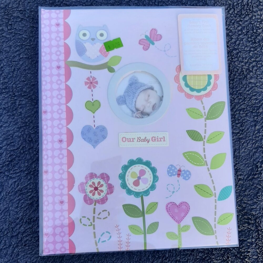 Stepping Stones Our Baby Girl Memory Book 24 Pages Owl & Flowers Pink